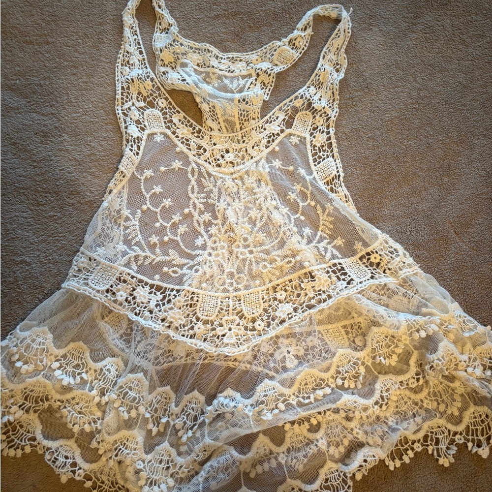Lace sheer top